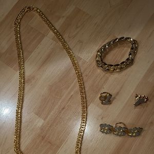 Halloween necklace, bracelet, 3 rings